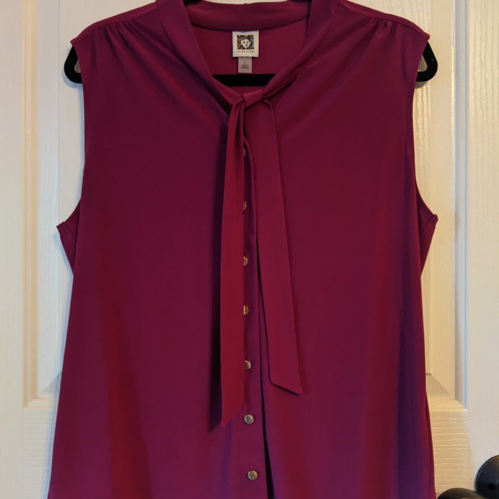 Anne Klein Fuschia Sleeveless Blouse